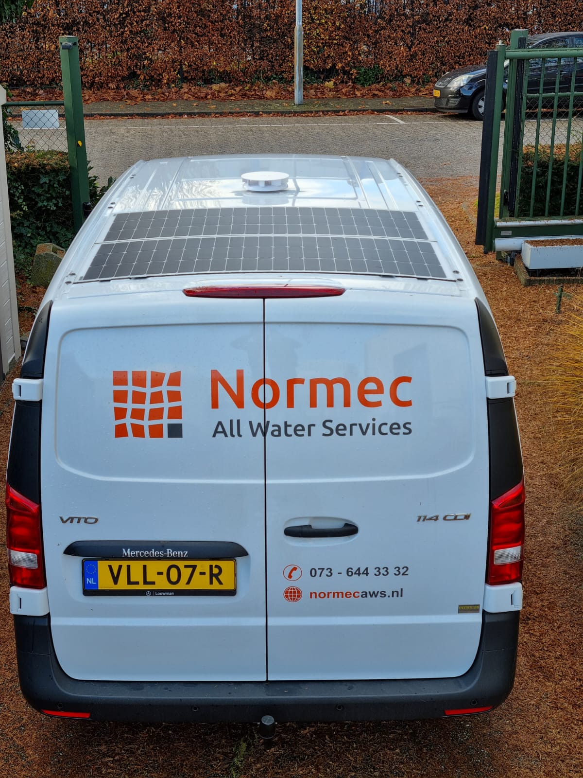 Normec AWS bedrijfswagen zonnecellen